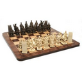 Chinese Qin Chess Set - Polystone Pieces & 19" Walnut Board